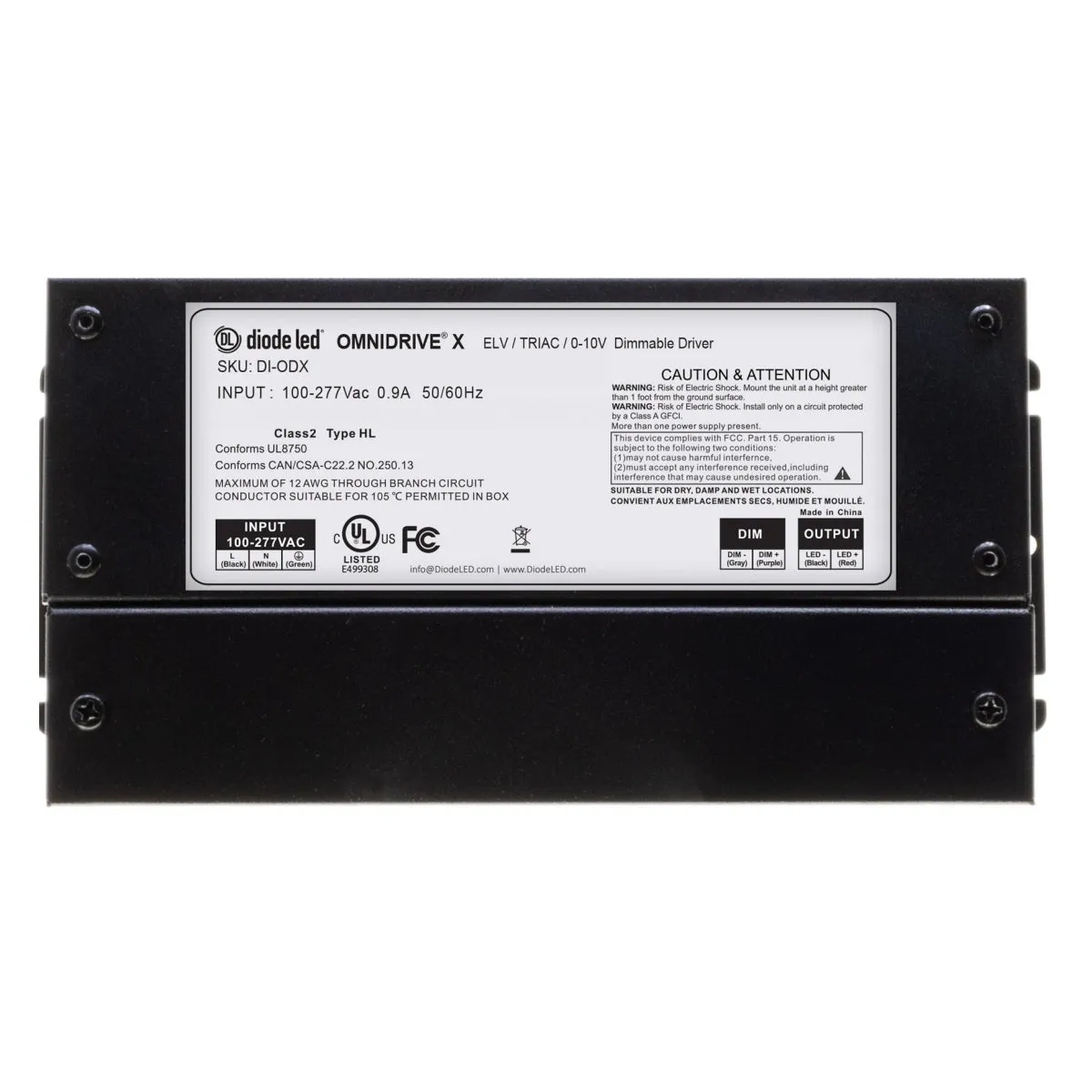 OMNIDRIVE X 60 Watts, 24VDC LED Driver, ELV, Triac and 0-10V Dimming, 120-277V
