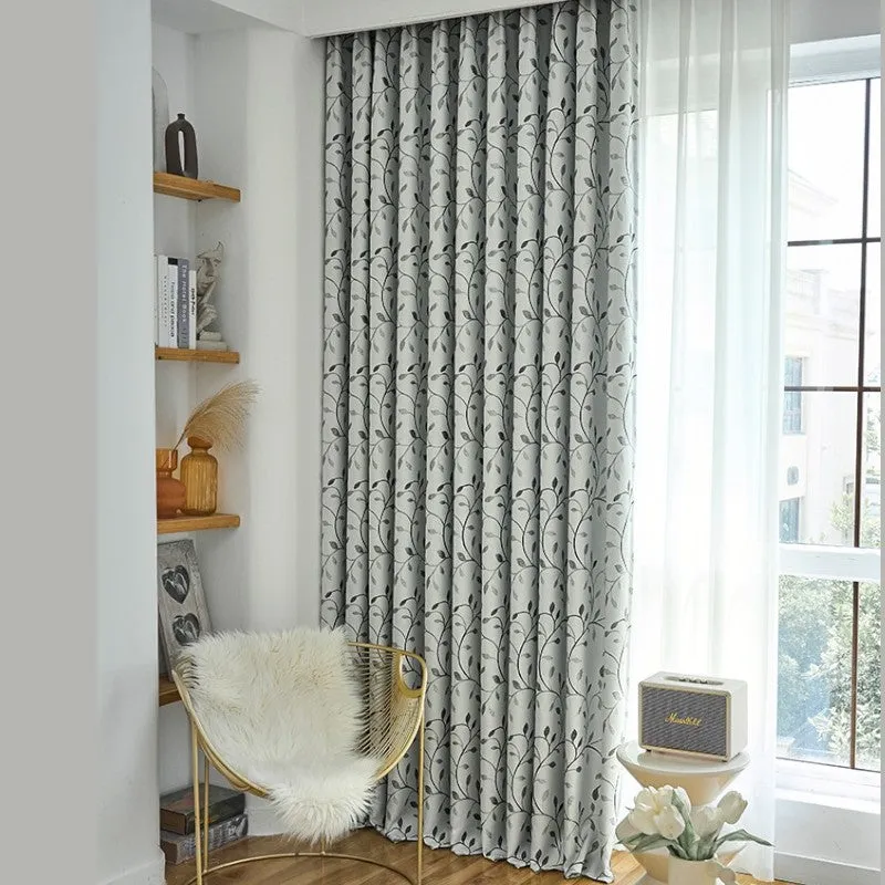 Ophelia Vine Motif Light Blocking Custom Window Curtain