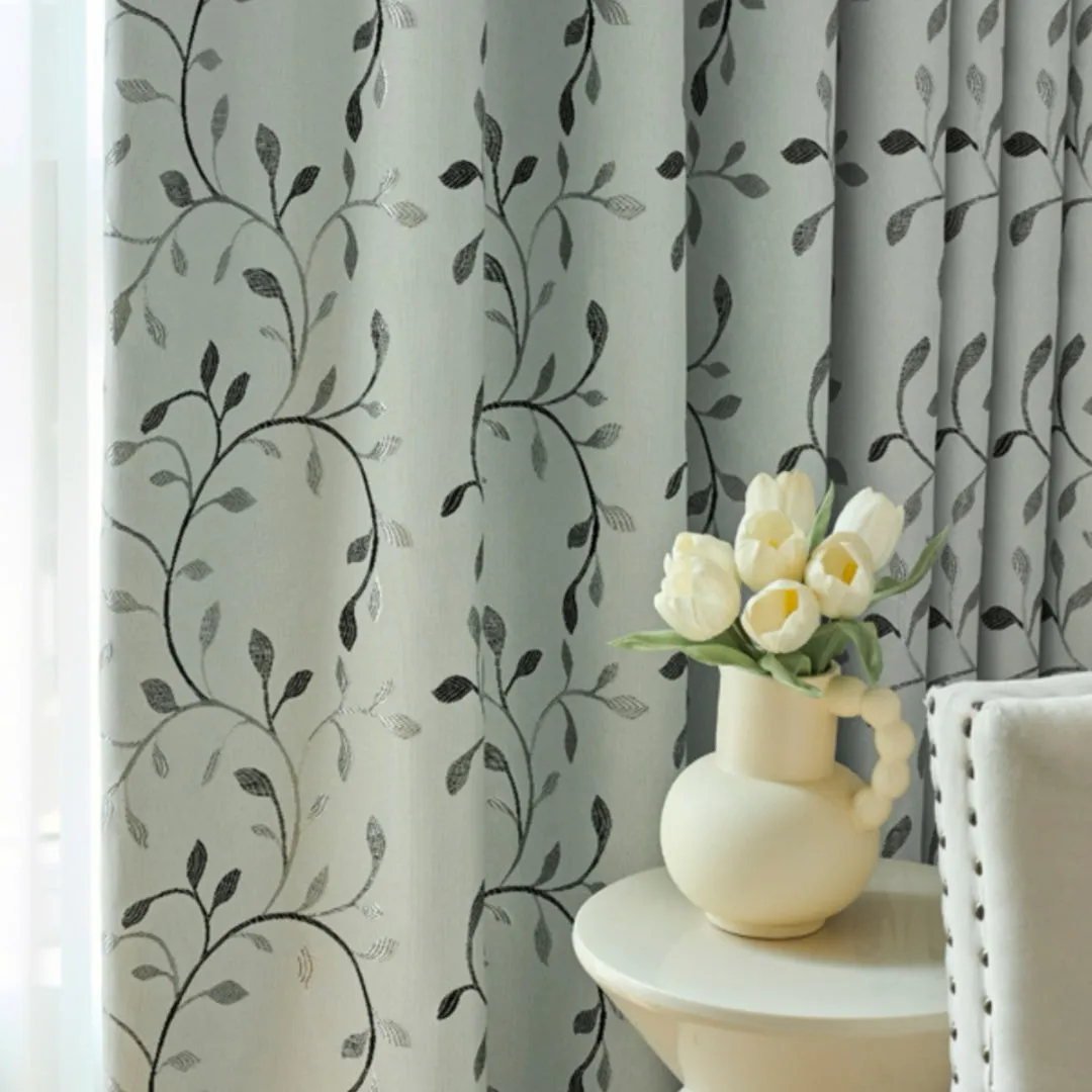 Ophelia Vine Motif Light Blocking Custom Window Curtain