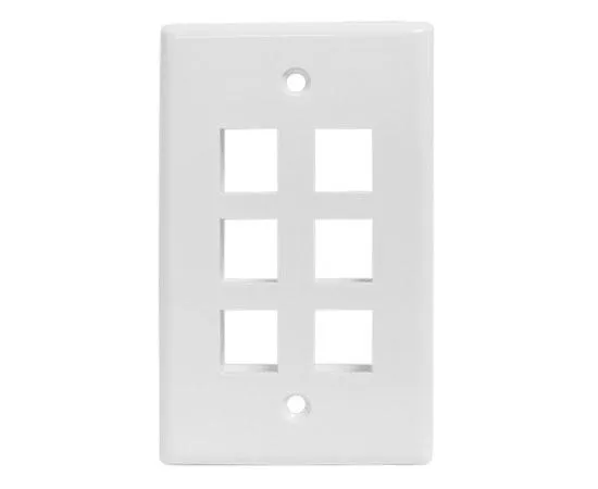 Oversized Keystone Wall Plate - Up to 6-Ports, Available in 2 Colors