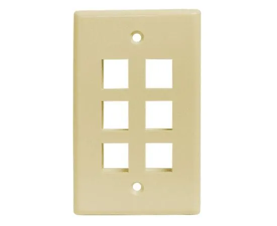 Oversized Keystone Wall Plate - Up to 6-Ports, Available in 2 Colors