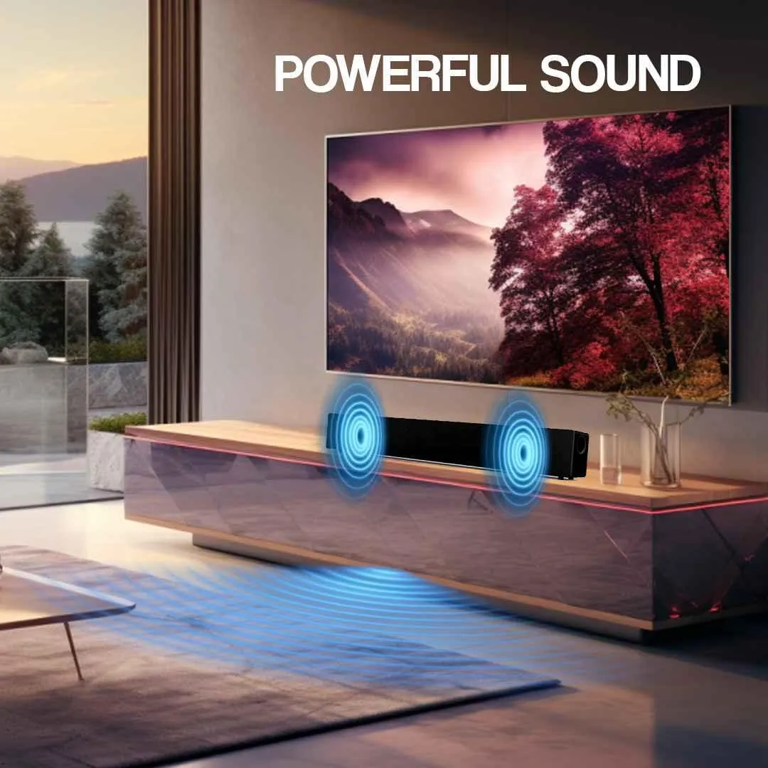 PERSANG Amigo Soundbar 140 Watts RMS | 2.1 CH Wooden Soundbar with in-Built Sub Woofer | Bluetooth 4.0 | Wall Mountable | Fully Function Remote Control | Component and Optical Input | AUX and CO Axial