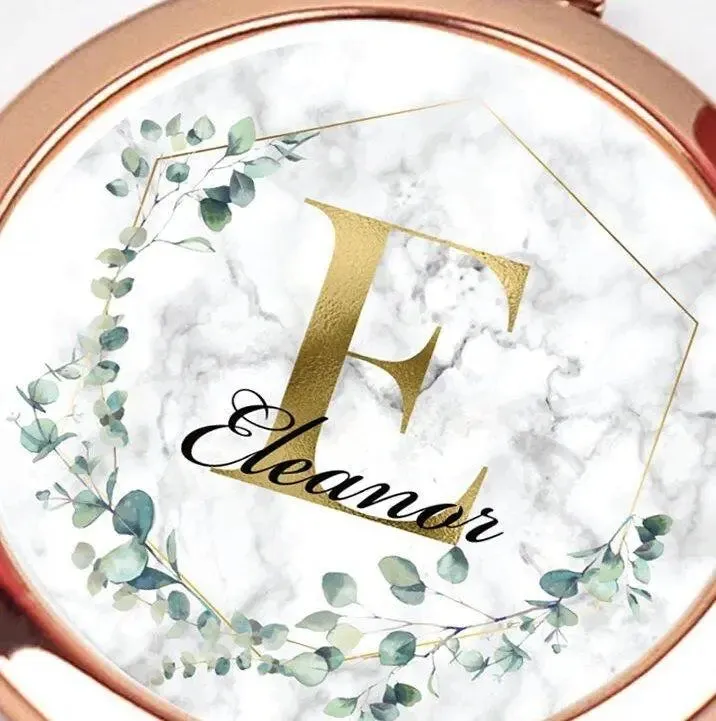 Personalised Pocket Mirror, Initial Bridesmaid Mirror, Eucalyptus Compact Mirror, Bridesmaid Gift, Hen Party Pocket Mirror, Pocket Mirrors