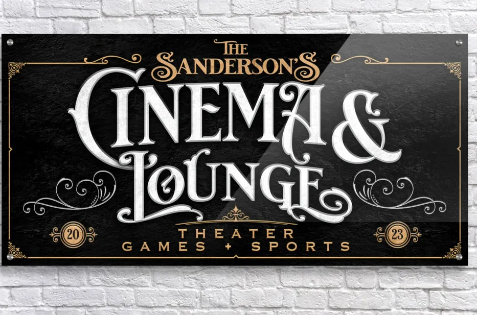 Personalized Home Cinema & Lounge Sign