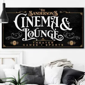 Personalized Home Cinema & Lounge Sign