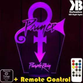 Prince Purple Rain 3D LED Night Light Lamp