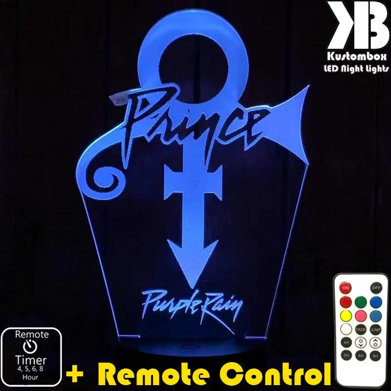 Prince Purple Rain 3D LED Night Light Lamp