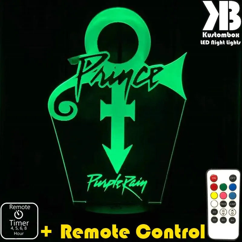 Prince Purple Rain 3D LED Night Light Lamp