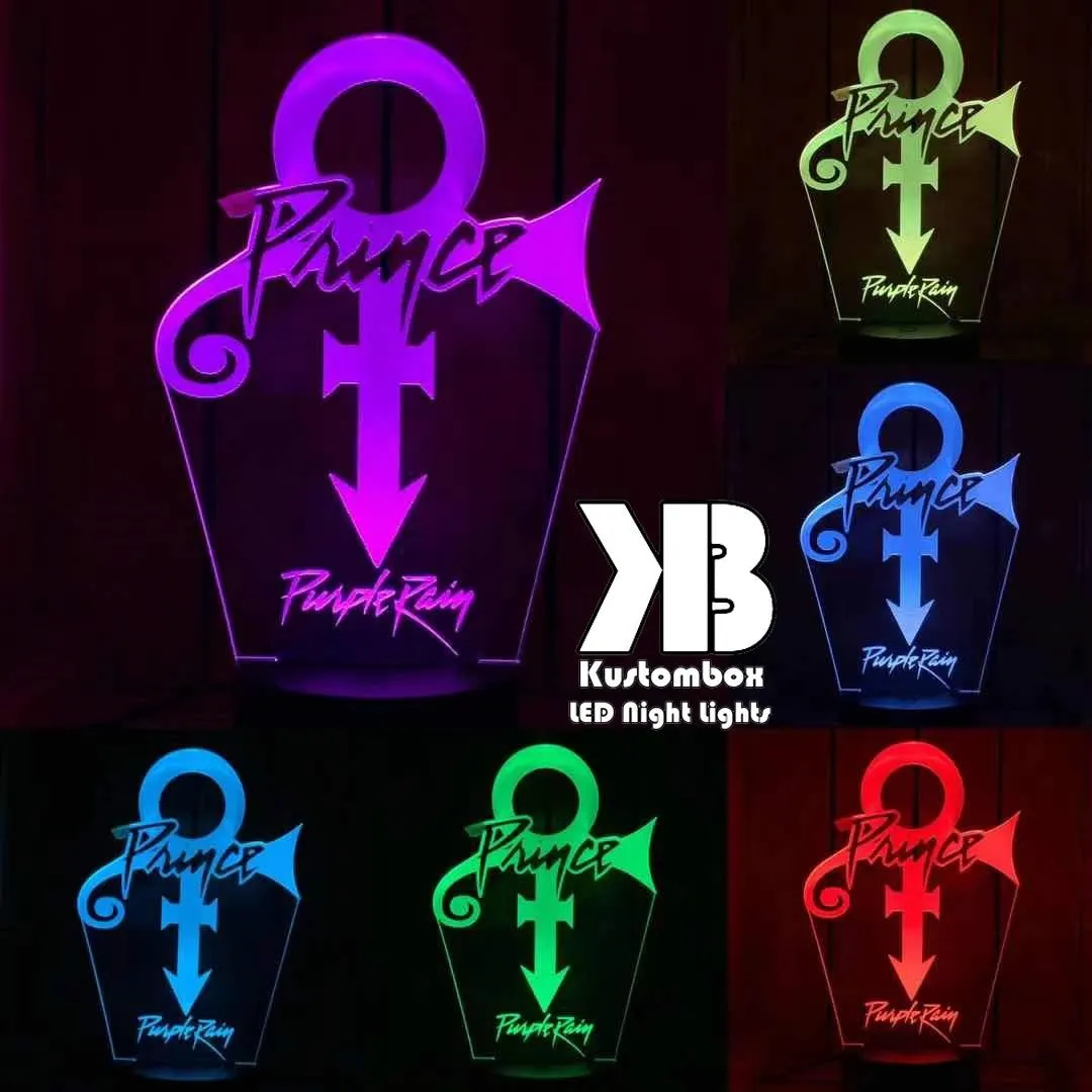 Prince Purple Rain 3D LED Night Light Lamp