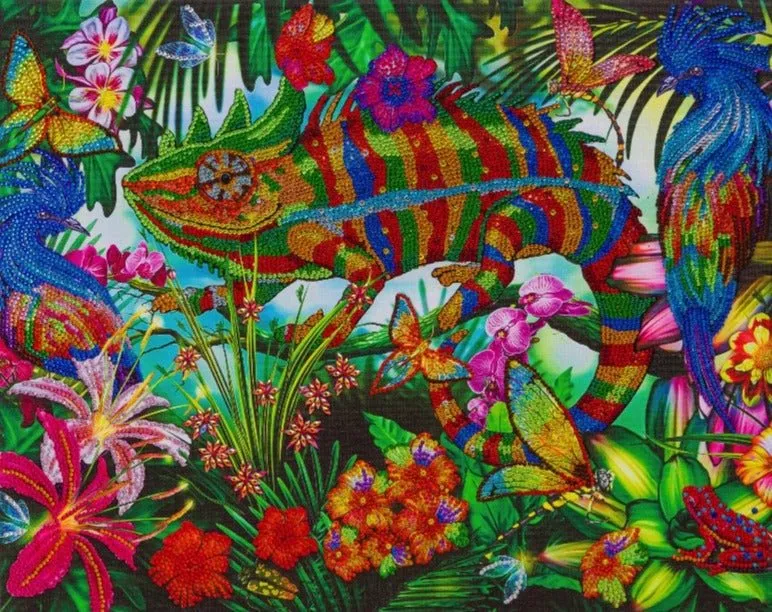 "Chameleon Jungle" Crystal Art Kit 40x50cm
