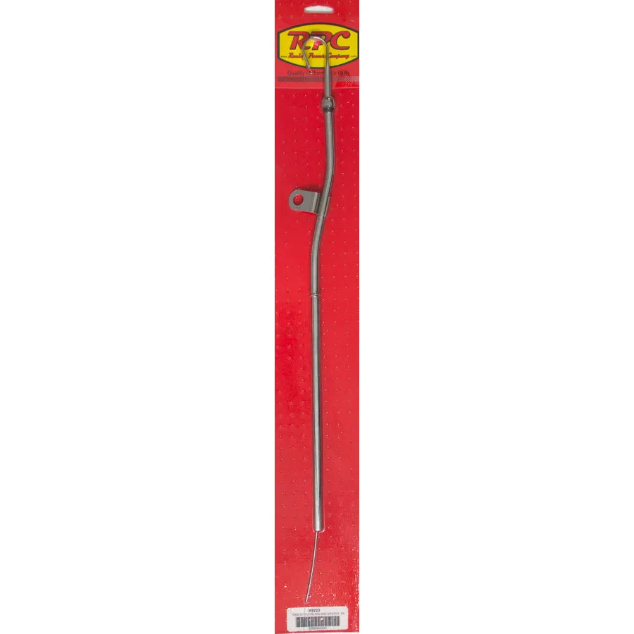 Racing Power Solid Tube Engine Oil Dipstick 20-1/2" Long Steel Chrome - Small Block Ford
