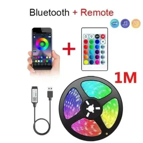RGB 5050 Led Strip Light Bluetooth App Control 5V USB Led Tape Flexible Ribbon Diode Tape for Bedroom Garden Party Wedding
