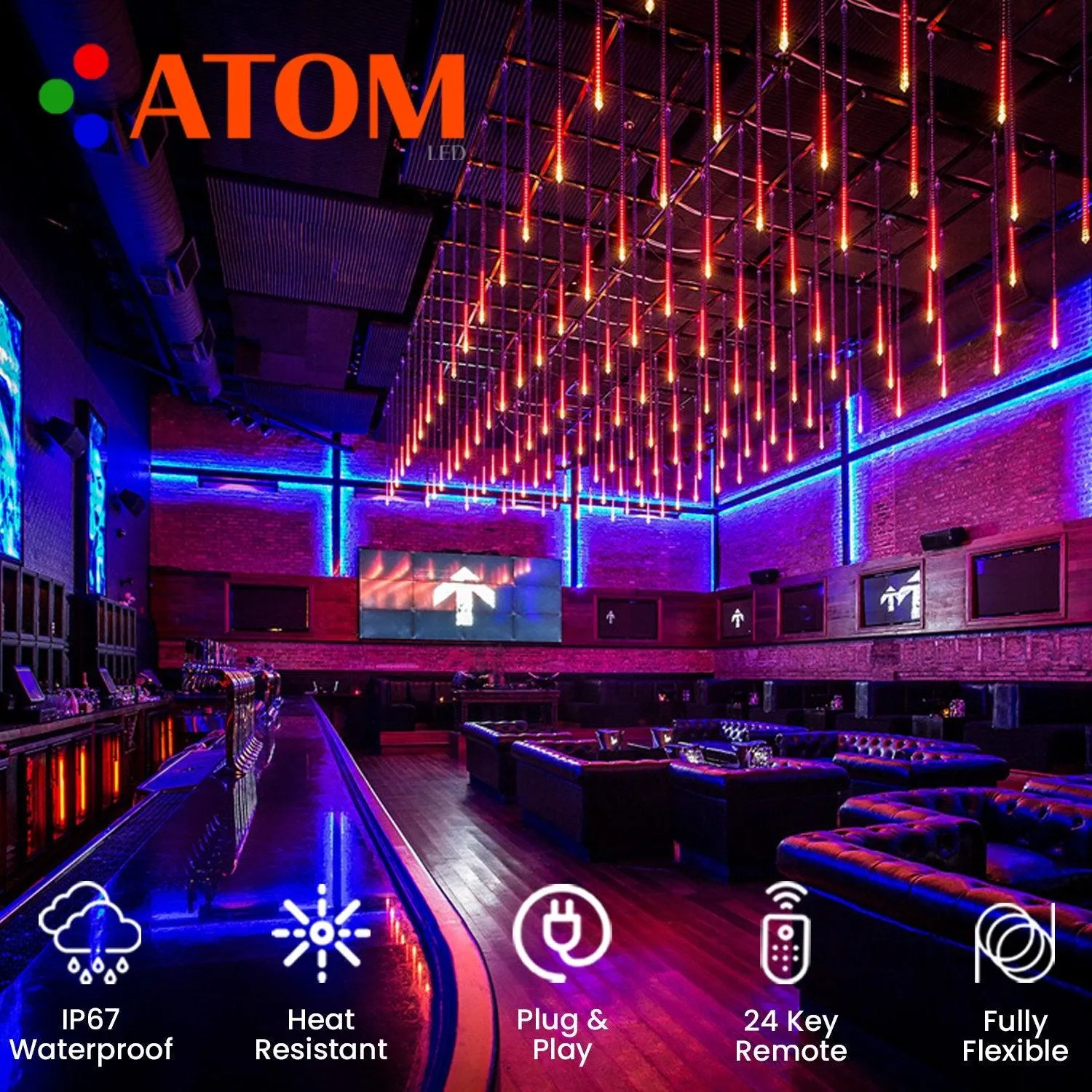 RGB LED Strip 120 LEDs/m 220V IP65 Wireless Bluetooth App Control with Remote