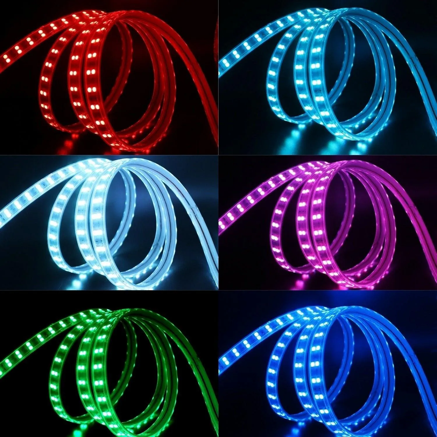 RGB LED Strip 120 LEDs/m 220V IP65 Wireless Bluetooth App Control with Remote