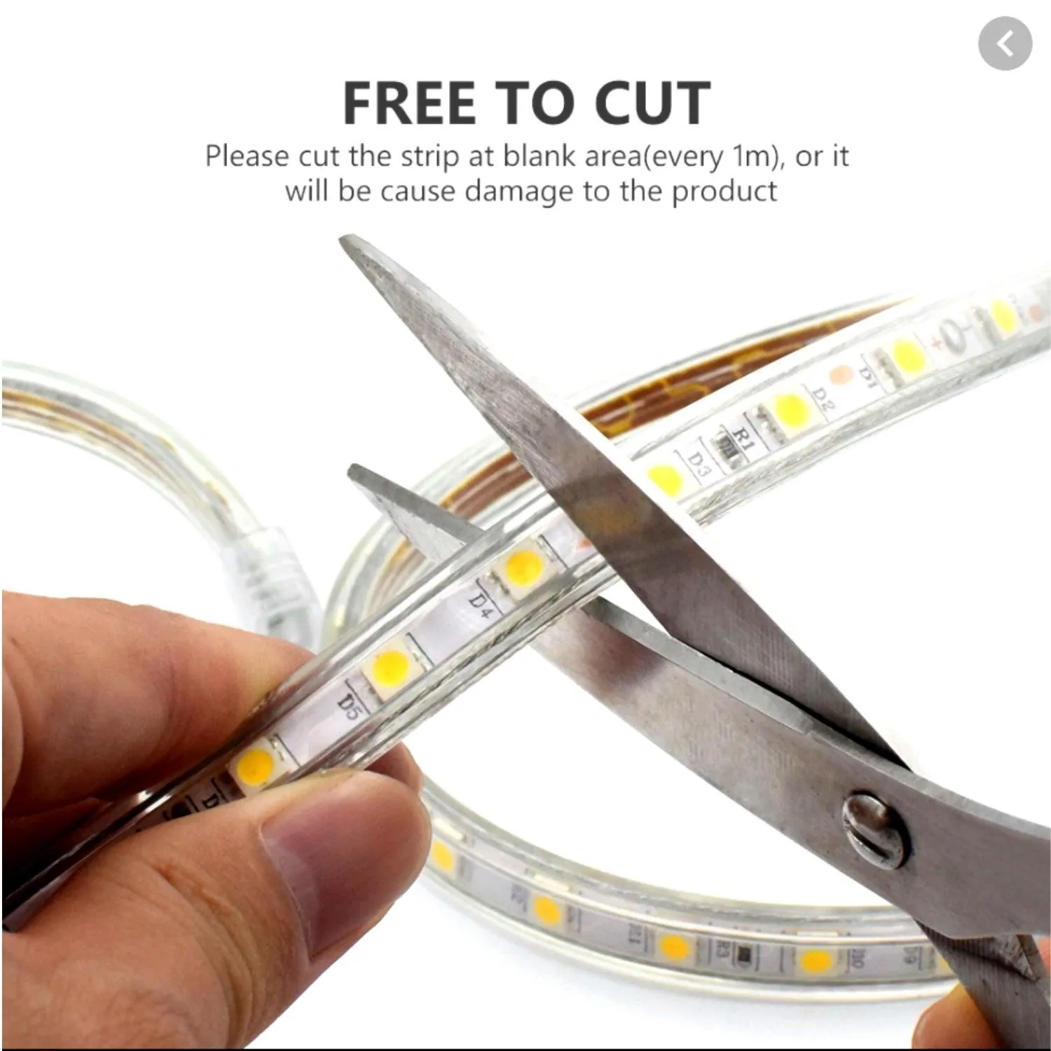 RGB LED Strip 120 LEDs/m 220V IP65 Wireless Bluetooth App Control with Remote