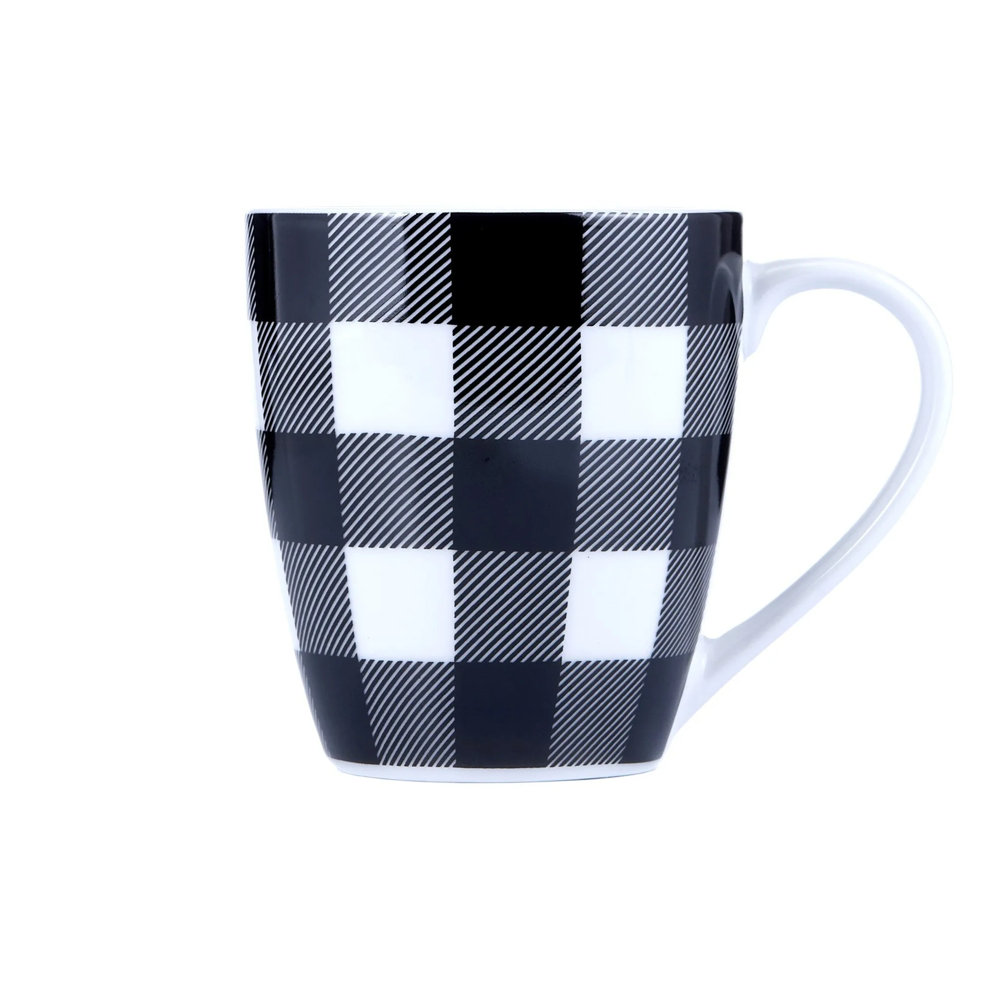 Safdie & Co. Dinnerset 16PC Buffalo Plaid White/Black