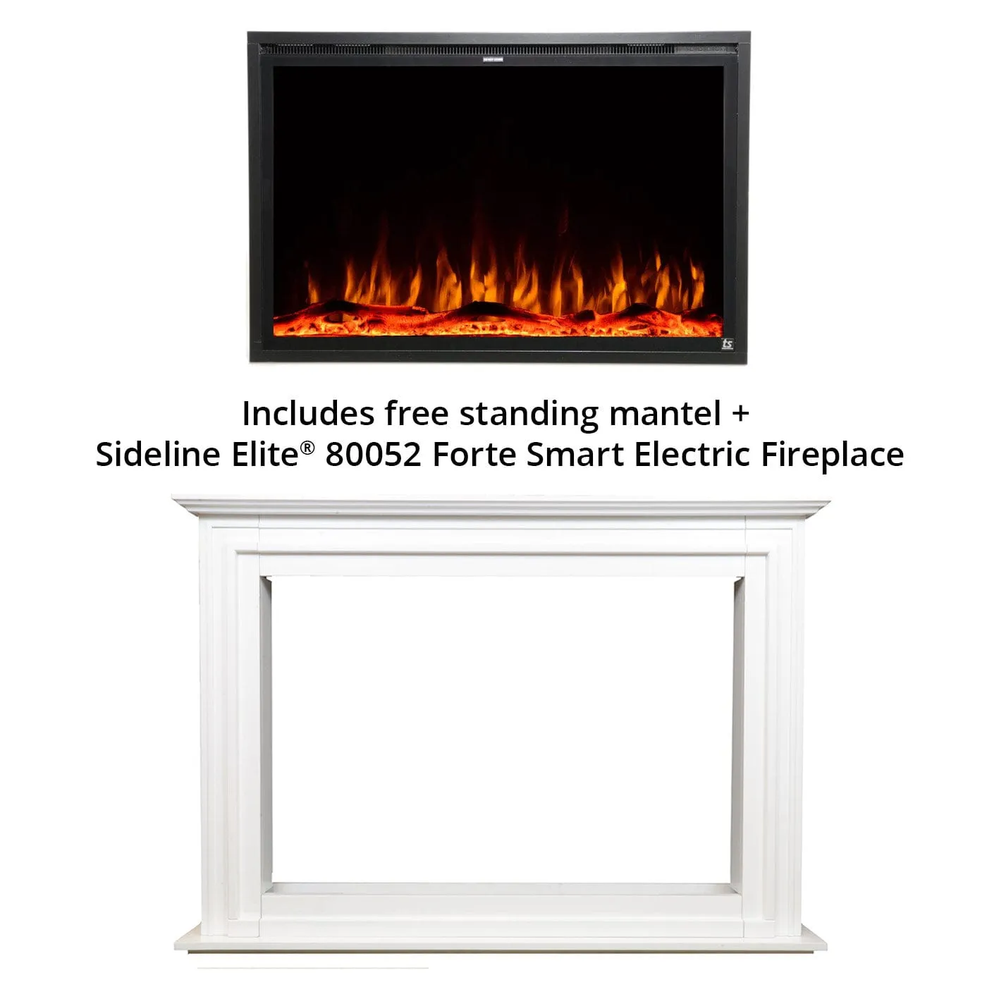 Sideline Elite Forte 40 Inch Smart Electric Fireplace with Encase Surround Mantel