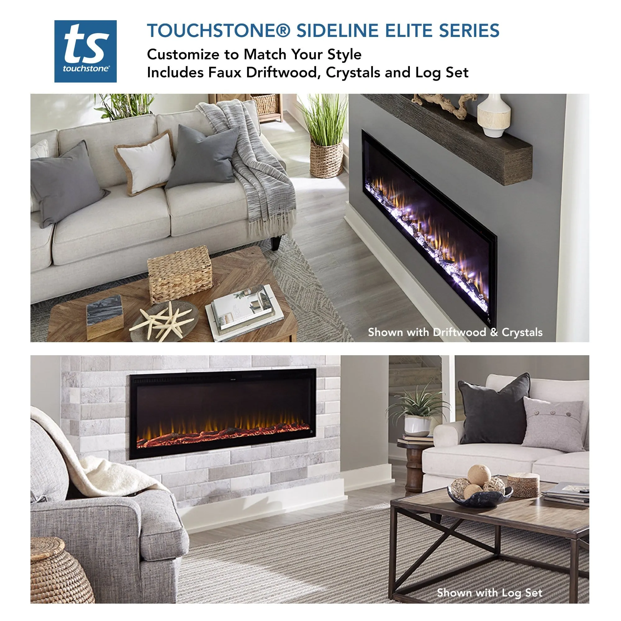 Sideline Elite Refurbished Smart 80042 42 Inch WiFi-Enabled Recessed Electric Fireplace (Alexa/Google Compatible)