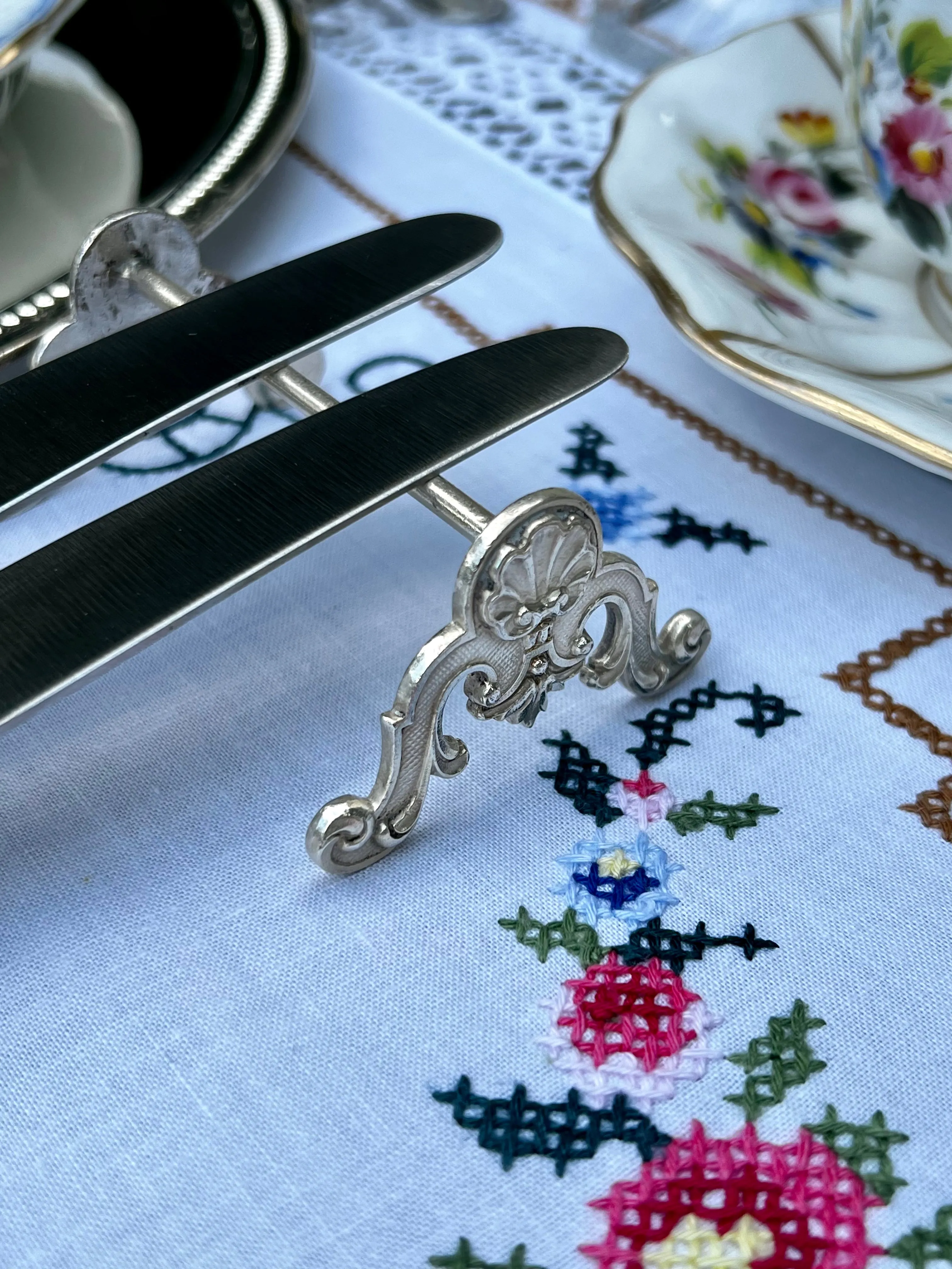 Silver Platted Knife Stands