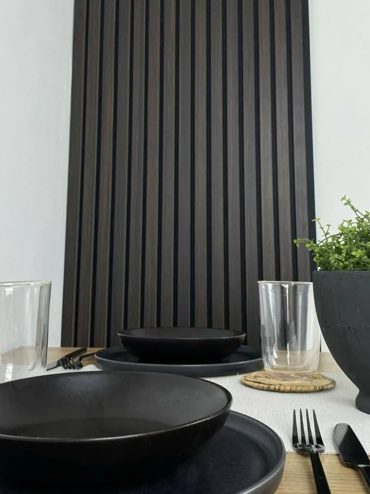 Slatpanel Contemporary Smoked Oak Acoustic Wood Wall Panel