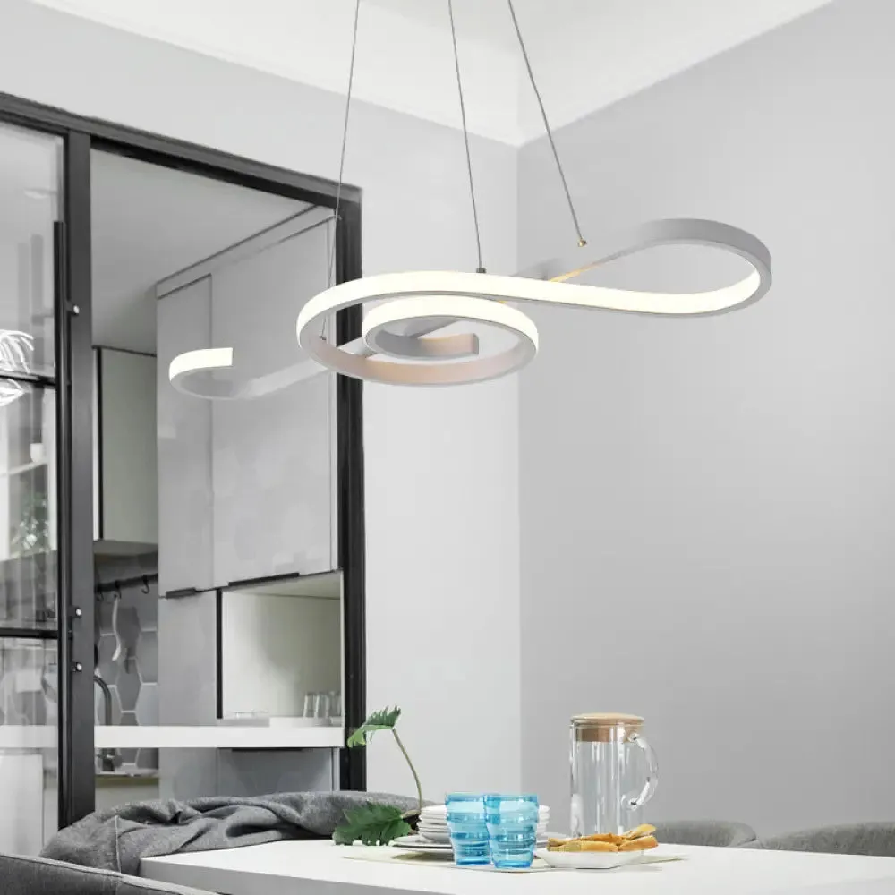 Sleek Music Note Chandelier LED Pendant Light for Restaurants