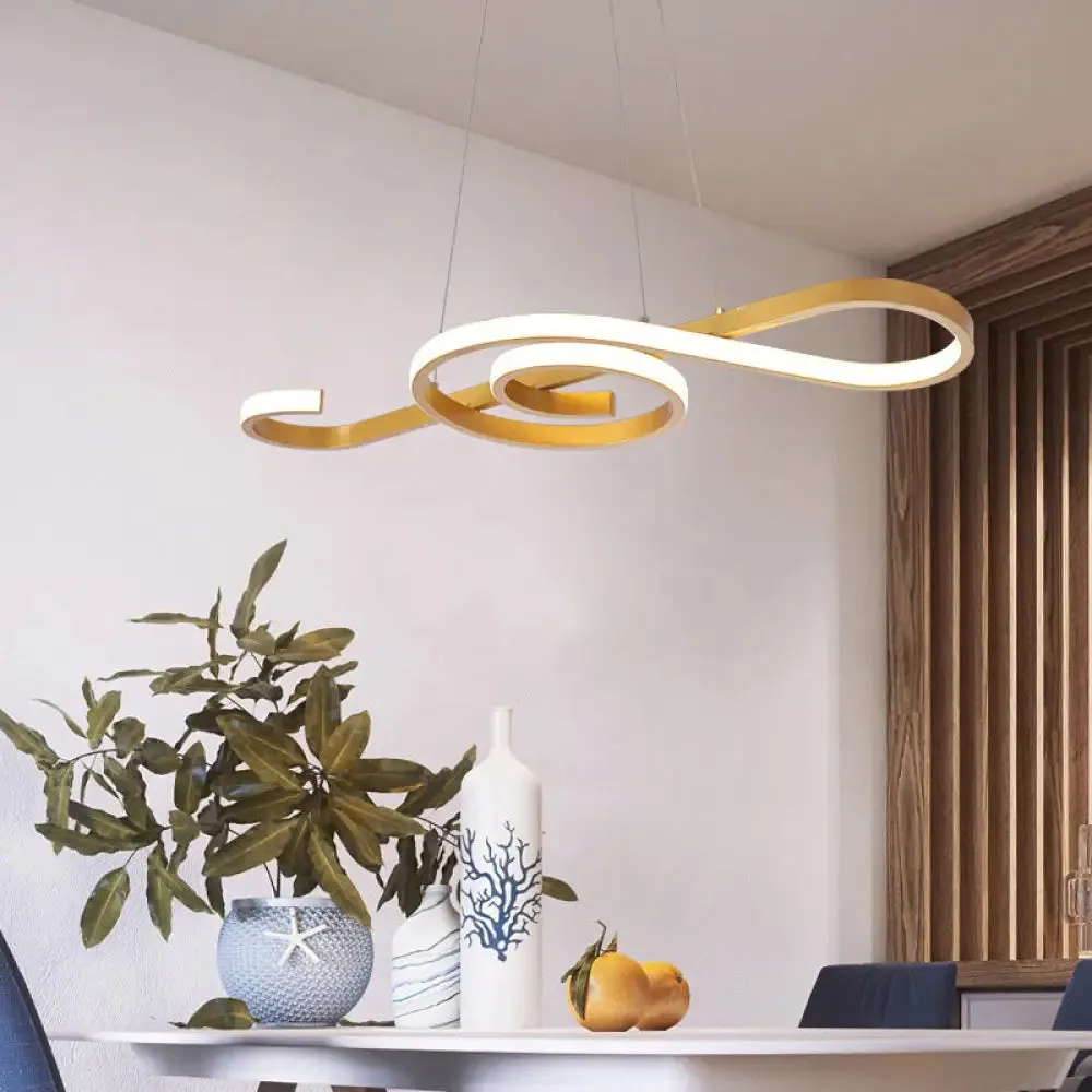 Sleek Music Note Chandelier LED Pendant Light for Restaurants