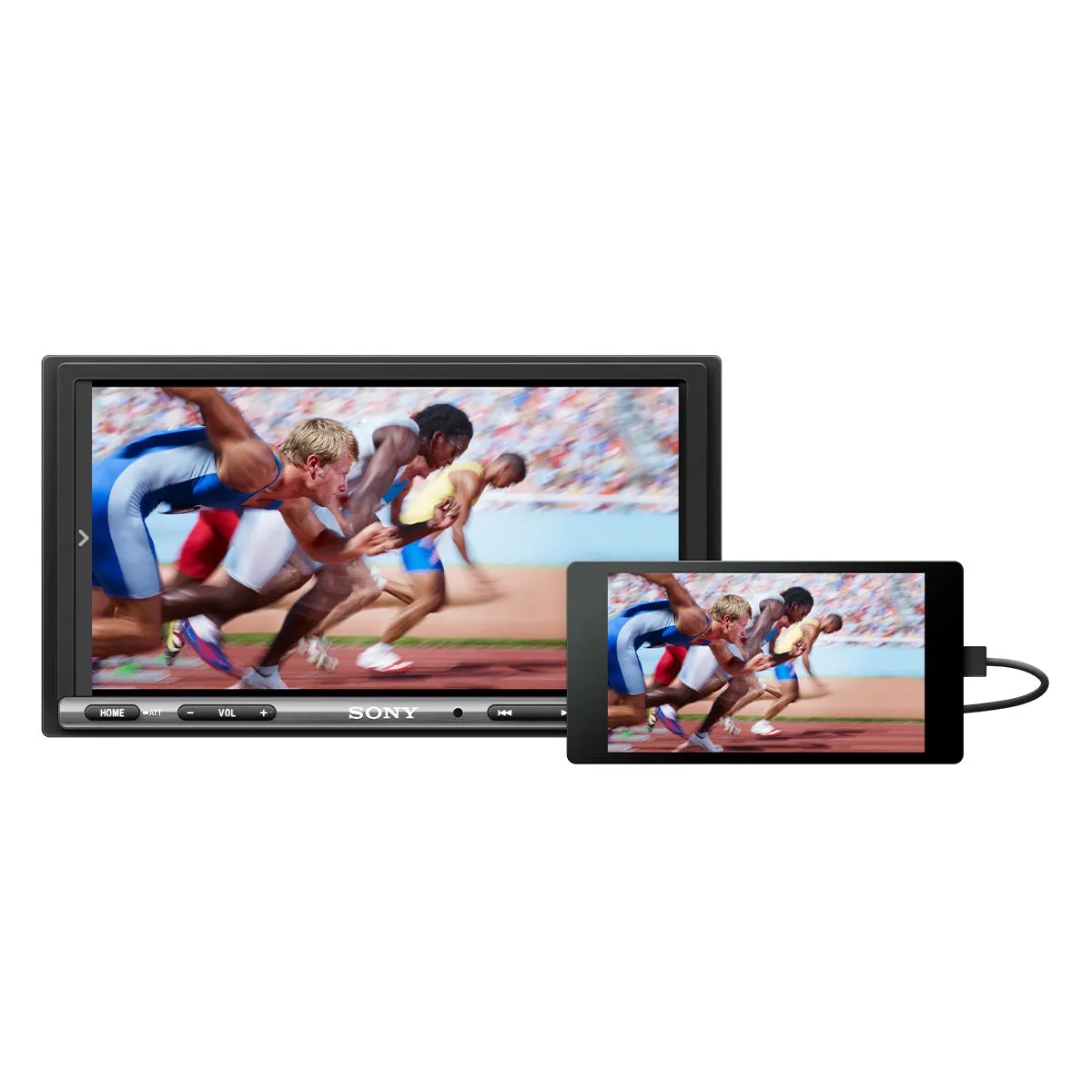 Sony Mobile XAV-AX3200 6.95" Bluetooth Media Receiver with Apple CarPlay and Android Auto