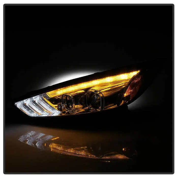 Spyder Ford Focus 15-18 SEQ signal Projector Headlights Chrome
