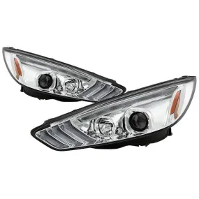 Spyder Ford Focus 15-18 SEQ signal Projector Headlights Chrome