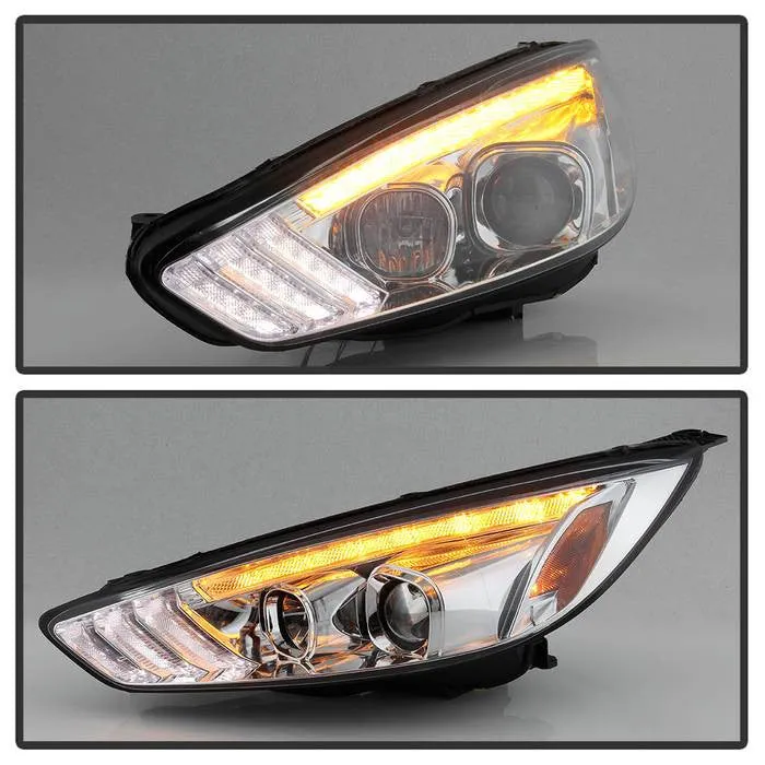 Spyder Ford Focus 15-18 SEQ signal Projector Headlights Chrome
