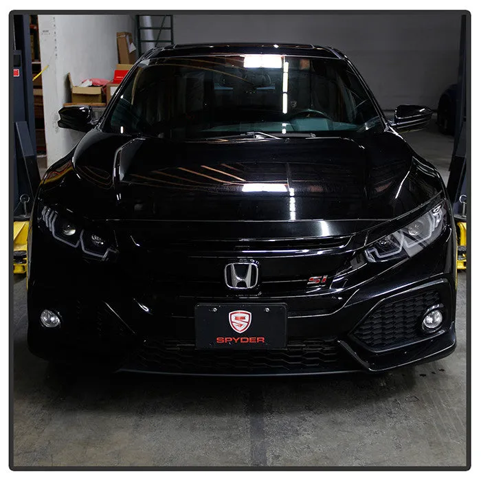 Spyder Honda Civic 16-20 SEQ Signal Projector Headlights Black