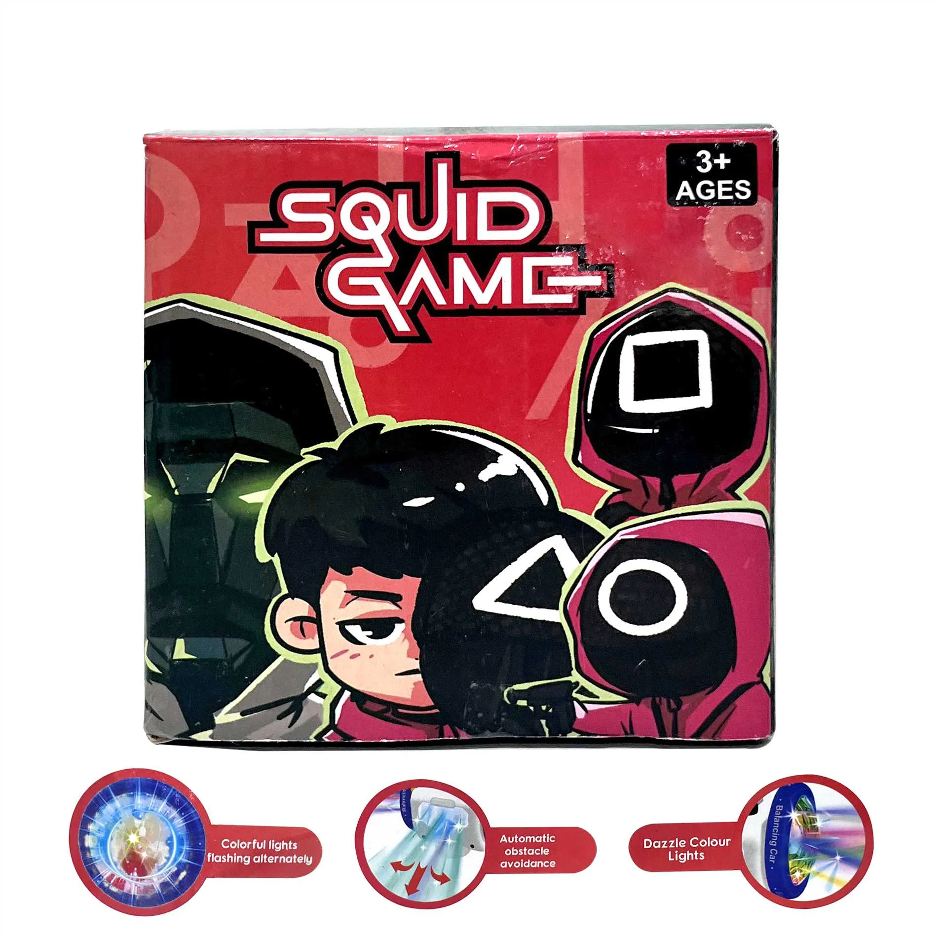 Squid Game Hoverboard Battery Toy with 3D lighting - Red, 3 years