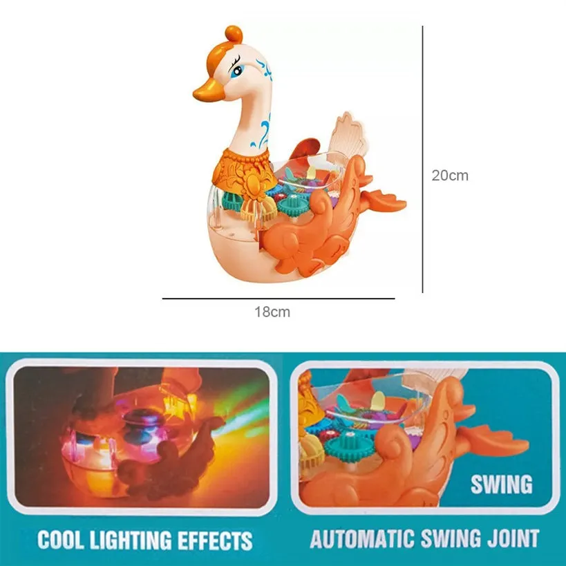 Swan Battery Toy with flapping Wings & Legs, 3 Years - Multicolor