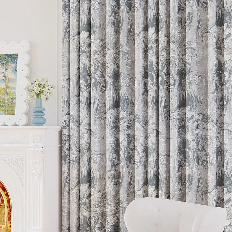 Thea Chenille Embossed Embroidery Blackout Custom Curtain