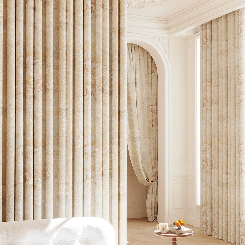 Thea Chenille Embossed Embroidery Blackout Custom Curtain