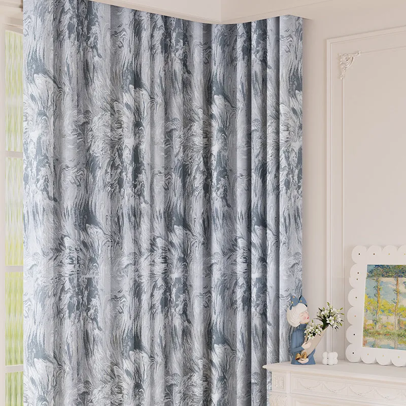 Thea Chenille Embossed Embroidery Blackout Custom Curtain