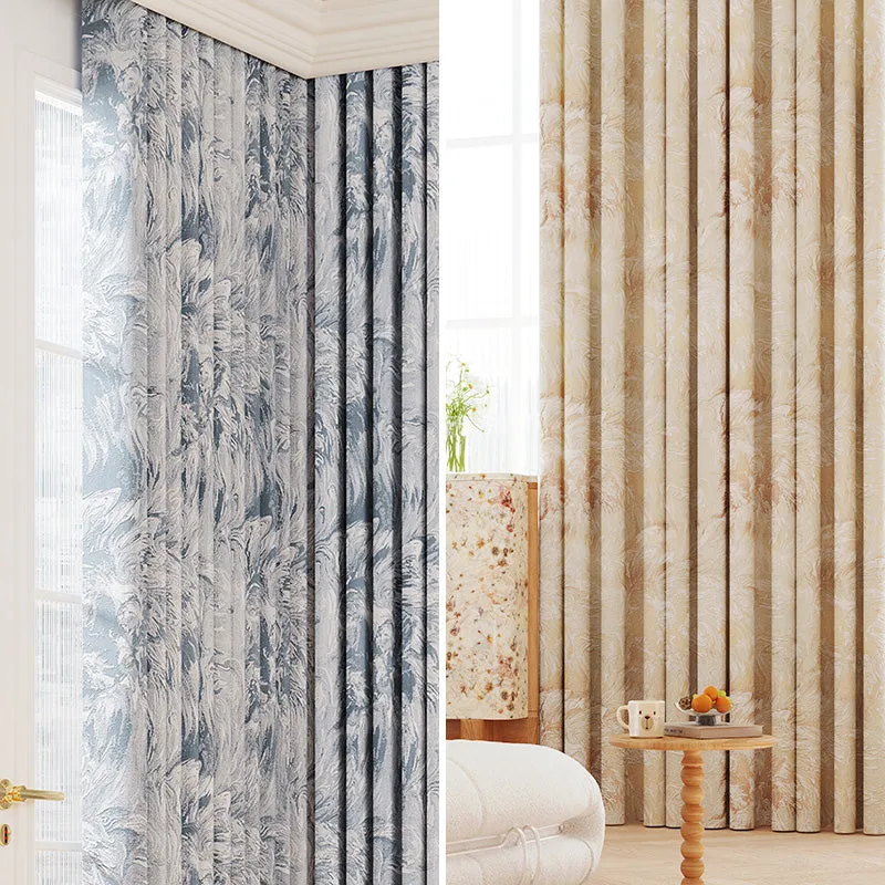 Thea Chenille Embossed Embroidery Blackout Custom Curtain