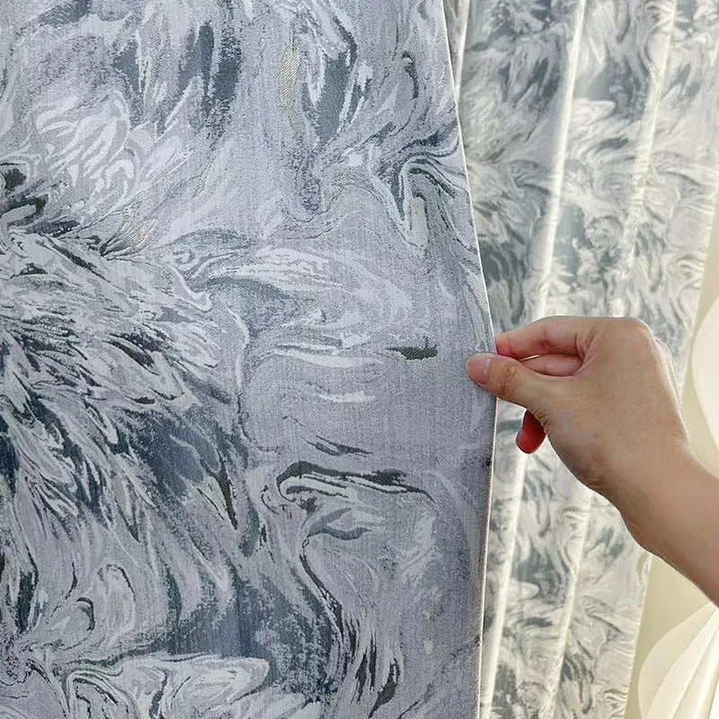 Thea Chenille Embossed Embroidery Blackout Custom Curtain