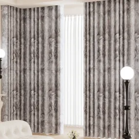 Thea Chenille Embossed Embroidery Blackout Custom Curtain