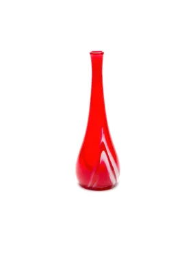 Transparent Red Drop Neck Vase