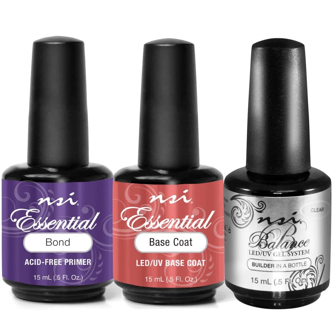Trio Pack ESSENTIAL BOND PRIMER   ESSENTIAL BASE COAT   BALANCE BUILDER CLEAR