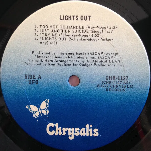 UFO (5) - Lights Out (LP, Album, San) (VG)