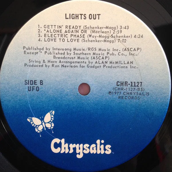 UFO (5) - Lights Out (LP, Album, San) (VG)