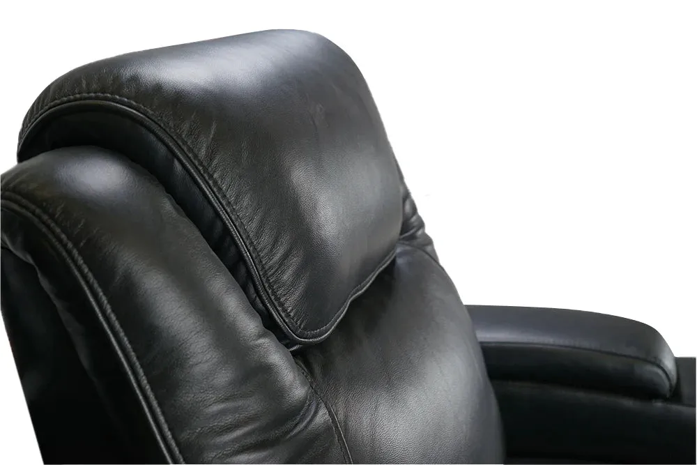 Valencia Oslo Modern XL Home Theater Seating Row of 3 Loveseat Left, Midnight Black