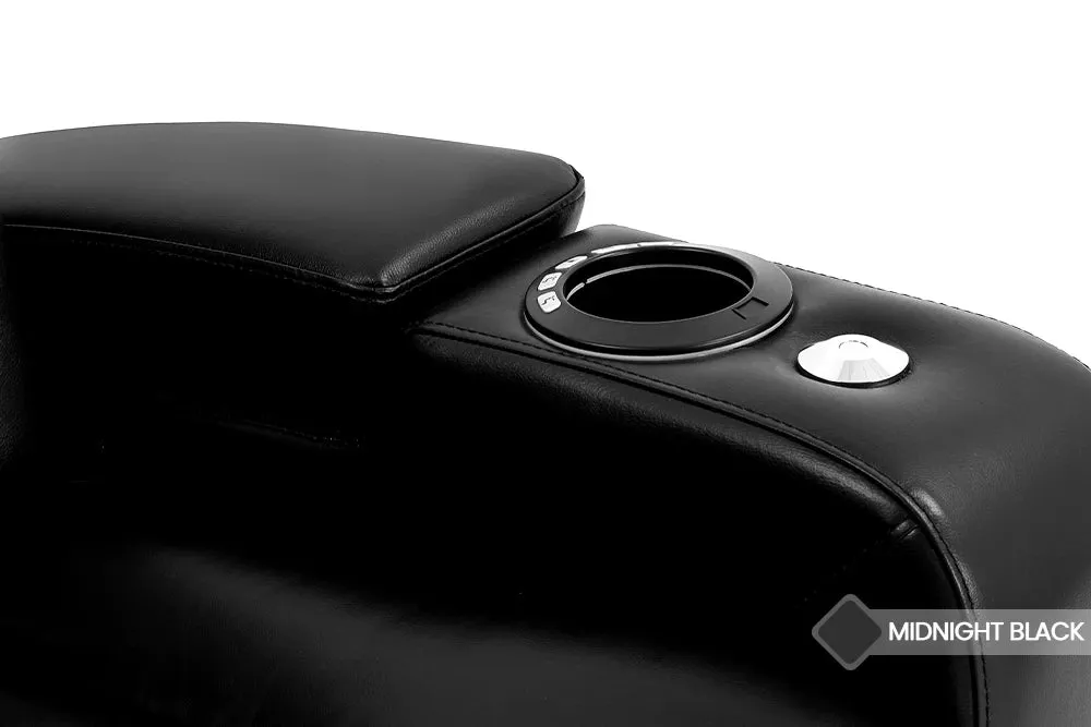 Valencia Venice Leather Home Theater Seating Row of 3 Loveseat Left, Black