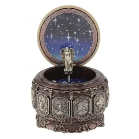 Vintage Music Box with 12 Constellations Rotating Goddess
