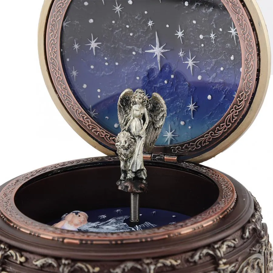 Vintage Music Box with 12 Constellations Rotating Goddess