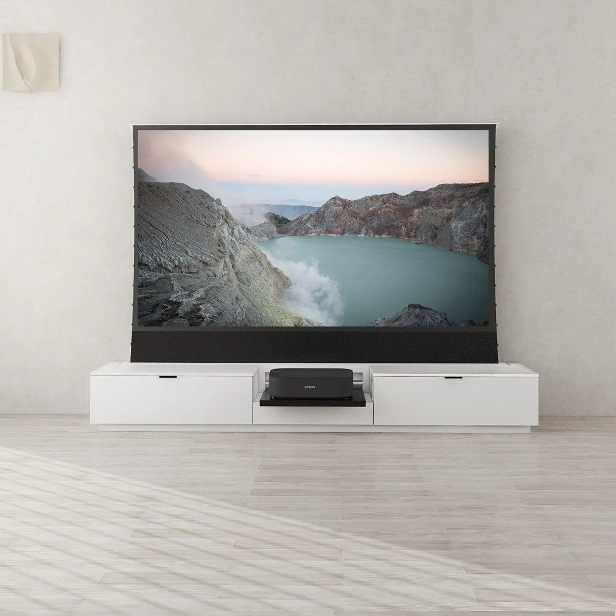 VIVIDSTORM Bundle-Projector&Screen&Motorised Laser TV Cabinet Berlin - Epson Edition