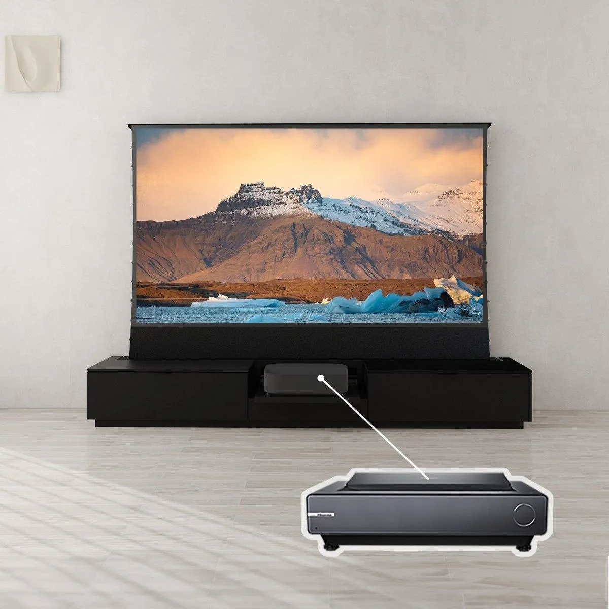 VIVIDSTORM Bundle-Projector&Screen&Motorised Laser TV Cabinet  Berlin -Leica Cine 1 Edition