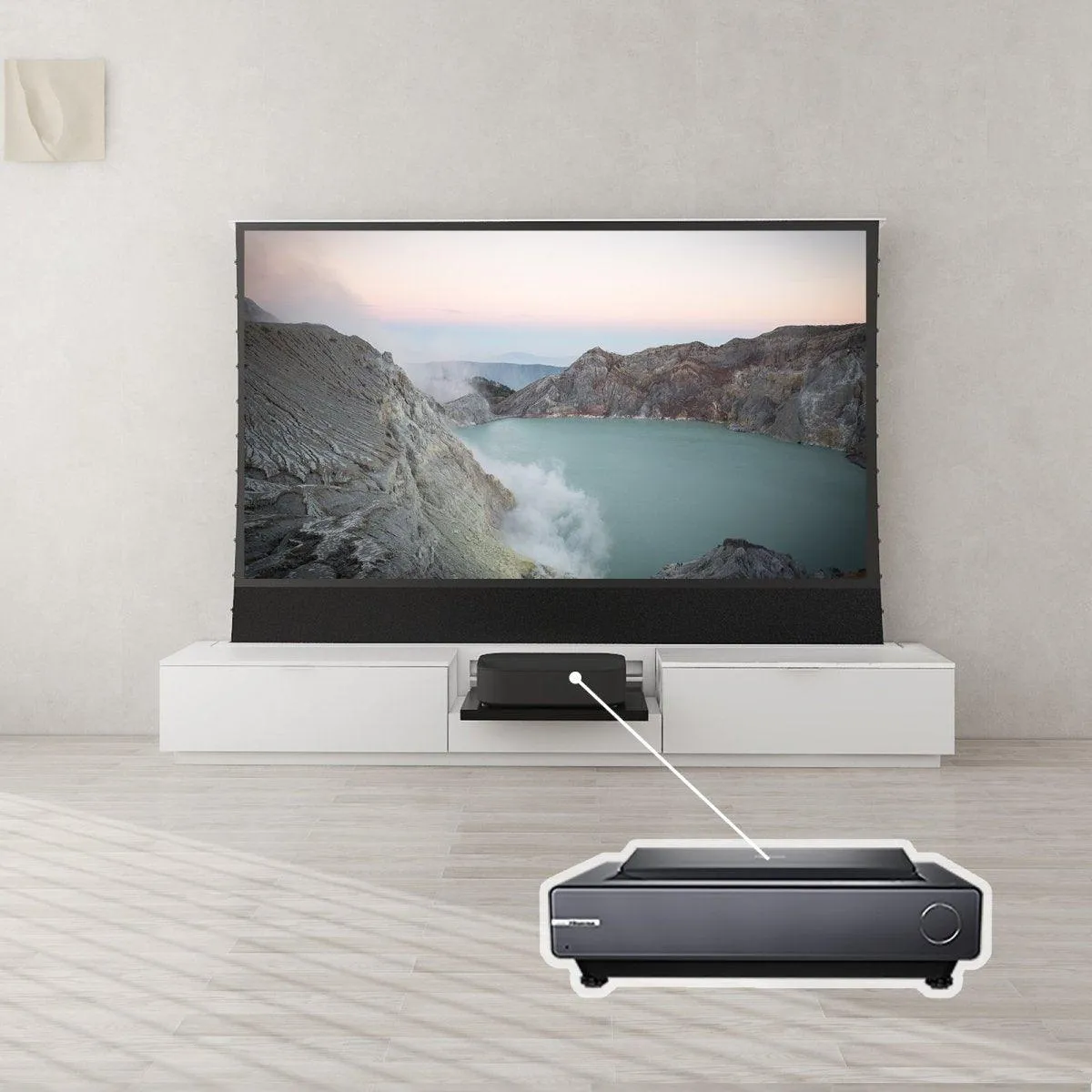 VIVIDSTORM Bundle-Projector&Screen&Motorised Laser TV Cabinet  Berlin -Leica Cine 1 Edition